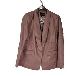Wild Fang Empower Jacket Womens L Rose Brown Vegan Leather Tux Blazer NEW